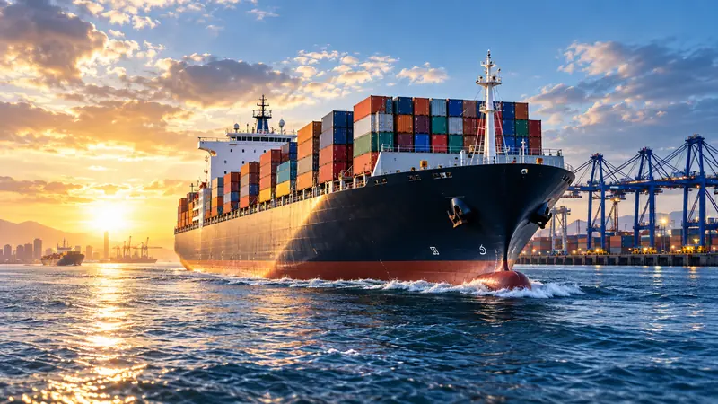 Container ship at sea